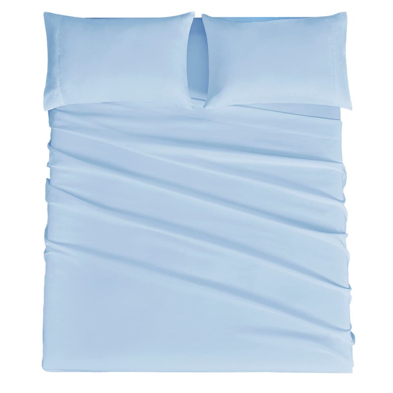 Mejoroom Full Size Sheet Sets - 16 Inches Deep Pocket Bed Sheets & Pillowcase Sets - 1800 Collection Microfiber Bed Sheet Set - Extra Soft, Fade & Wrinkle Resistant - 4 Piece(Full,Light Blue) - Image 2